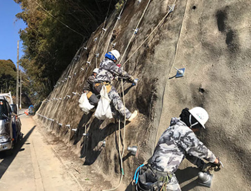 重機を使用したり、土砂などを一輪車を使用して運搬したり作業を行います。